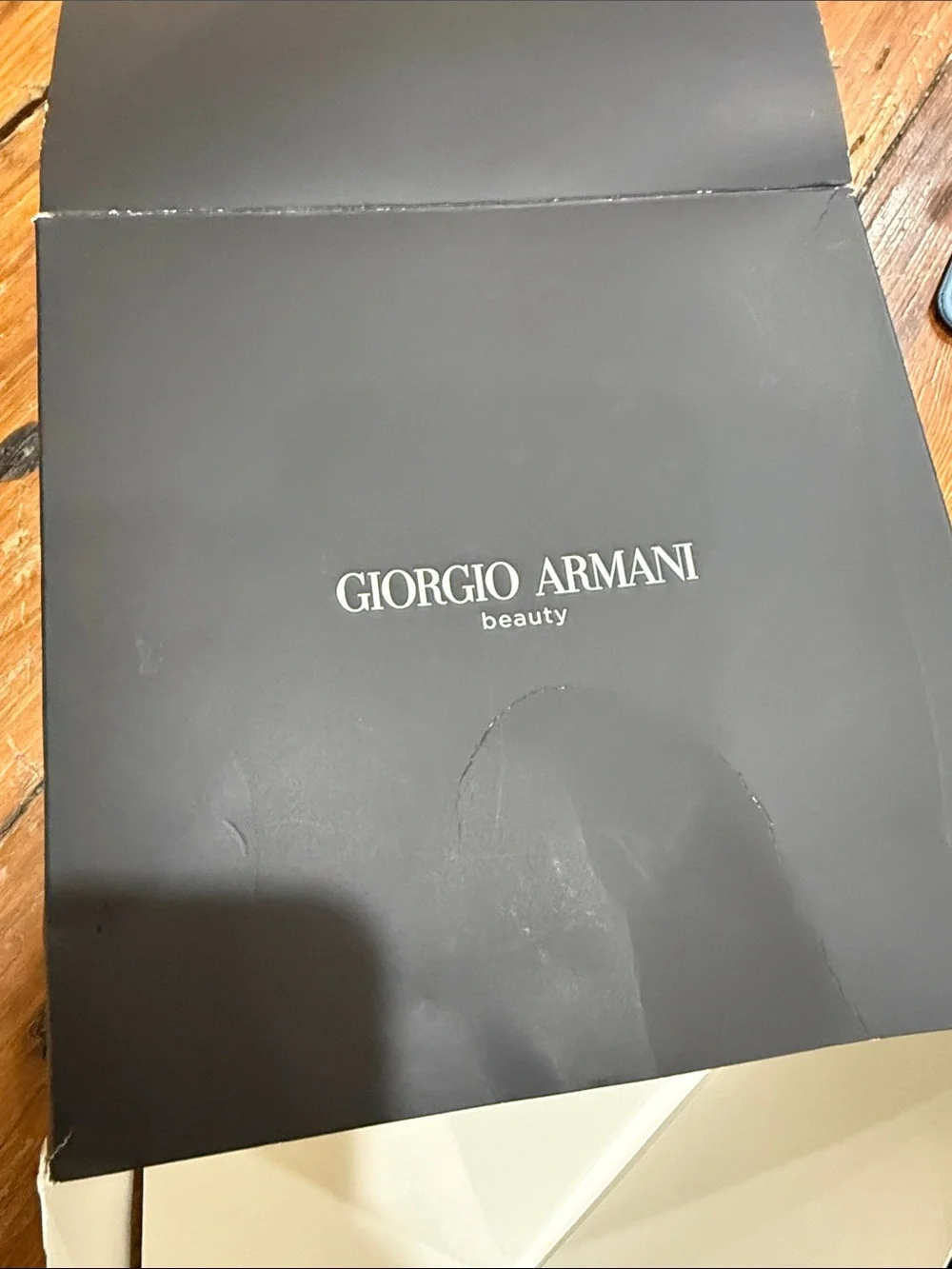 Giorgio Armani Dark Navy beauty cosmetic Case with Embossed Logo